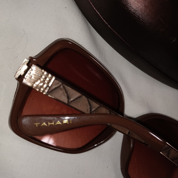 Tahari Square Wrap Sunglasses Model EETH0108-R TH110 BRN - Picture 5 of 7